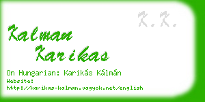 kalman karikas business card