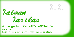 kalman karikas business card